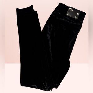 INC International Concepts Velvet Deep Black Leggings